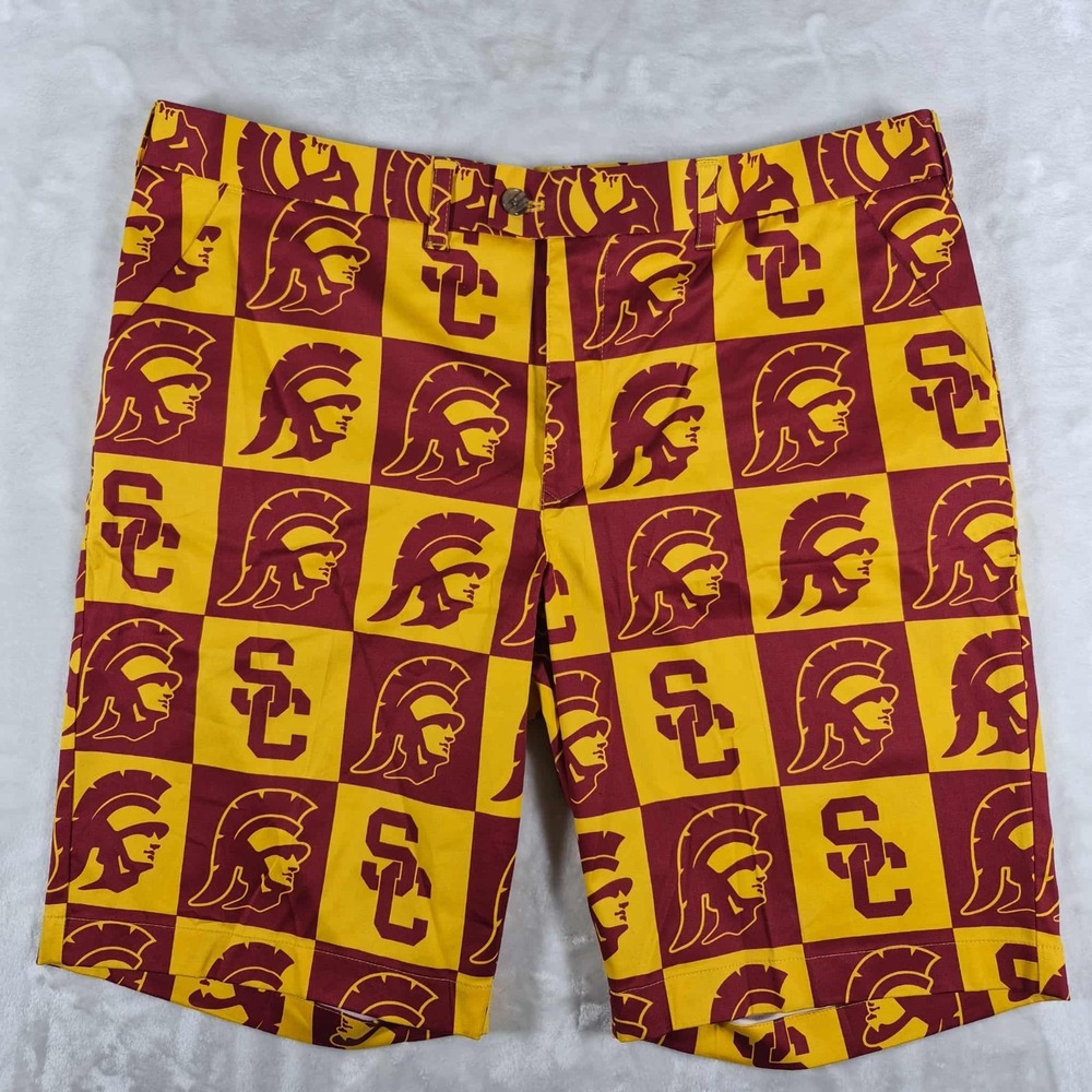 USC Trojans Loudmouth Shorts Men's 40 Cardinal Red Gold Golf Fight On NCAA‎